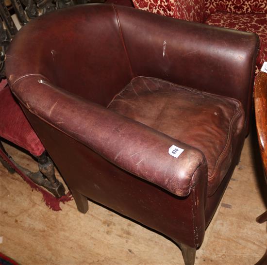 Leather tub chair